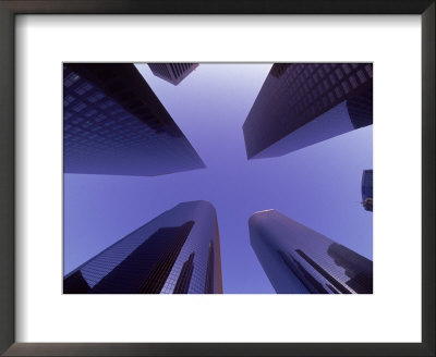 View Looking Up At Skyscrapers, Los Angeles, Ca by Doug Mazell Pricing Limited Edition Print image