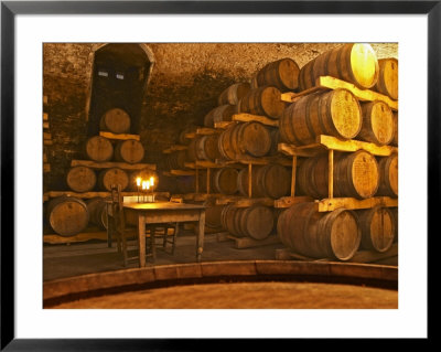 Barrel Aging Cellar And Table, Bodega Juanico Familia Deicas Winery, Juanico, Canelones, Uruguay by Per Karlsson Pricing Limited Edition Print image