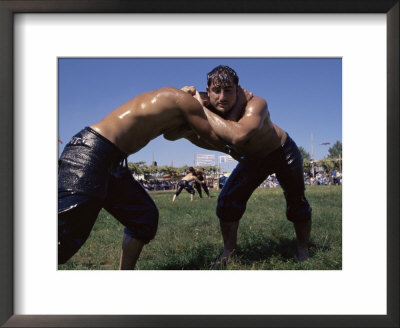 Wrestlers, Antalya Region, Anatolia, Turkey by Bruno Morandi Pricing Limited Edition Print image