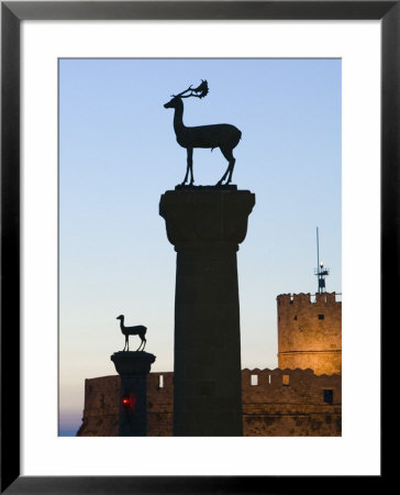 Agios Nikolaos Lighthouse, Mandraki Harbour, Rhodes Town, Rhodes, Greece by Walter Bibikow Pricing Limited Edition Print image