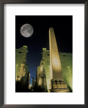 Moonrise Over Luxor Complex In Luxor, Egypt by Richard Nowitz Pricing Limited Edition Print image