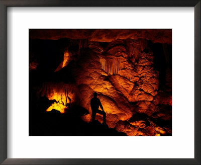 Person Silhouetted Against The Limestone Formations Of The Pipe Organ by Raymond Gehman Pricing Limited Edition Print image