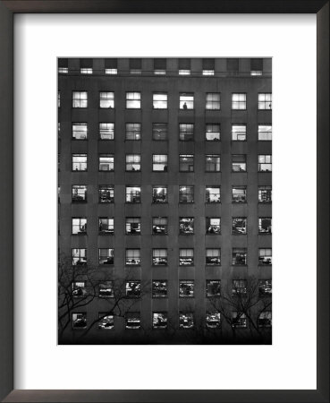 The Pattern Of Lighted Office Windows In The Rfc Building by Walter B. Lane Pricing Limited Edition Print image
