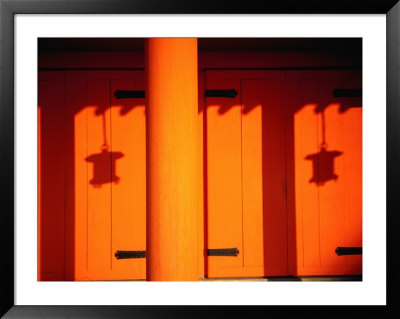 Lantern Shadows On An Orange Wall Of The Heian Shrine, Kyoto, Kinki, Japan, by Frank Carter Pricing Limited Edition Print image