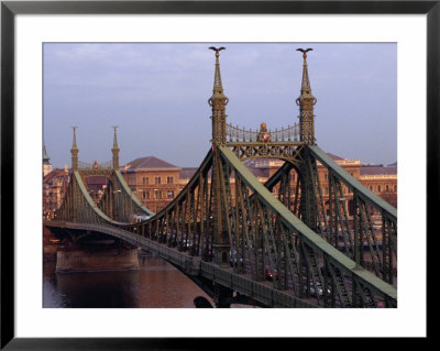 The Freedom Bridge (Szabadsag Hid) Over The Danube River At Gellert Hill, Budapest, Hungary by David Greedy Pricing Limited Edition Print image