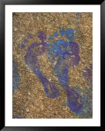 Child's Footprints On Concrete Have Been Made With Paint by Stephen Alvarez Pricing Limited Edition Print image