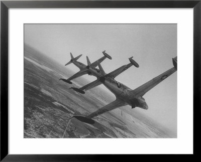Rear View Of Three T-33 Taking Off And Flying Over Laredo Air Base by Joe Scherschel Pricing Limited Edition Print image