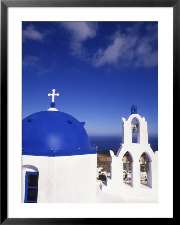 White Orthodox Church Of Oia Santorini, Greece by Bill Bachmann Pricing Limited Edition Print image