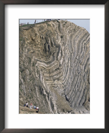 Folded Limestone And Shale, Jurassic Period, Stair Hole, Lulworth, Dorset, England by Tony Waltham Pricing Limited Edition Print image