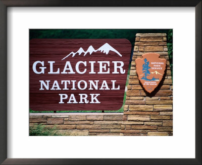 Glacier National Park Sign, Glacier National Park, Montana by Holger Leue Pricing Limited Edition Print image