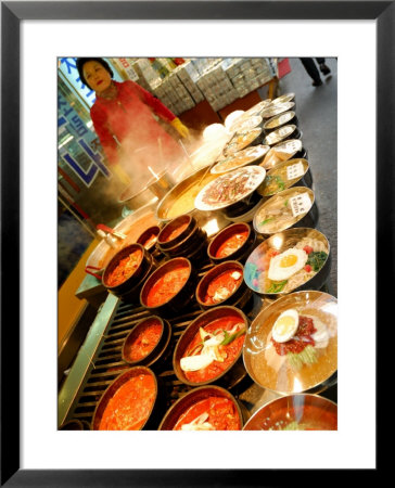 Variety Of Dishes Available At Market, Namdaemun Market, Seoul, South Korea by Anthony Plummer Pricing Limited Edition Print image