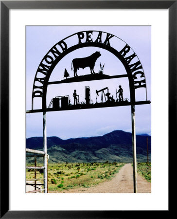 Wrought-Iron Ranch Sign At Gate With Sacramento Mountains In Background, New Mexico by Witold Skrypczak Pricing Limited Edition Print image