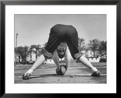 College Girl Playing Football by Marie Hansen Pricing Limited Edition Print image