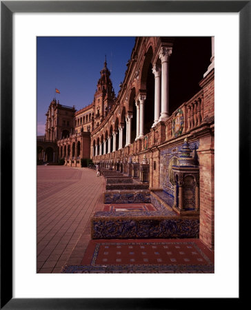 View Of Tiles And Columns, Plaza De Espana, Seville, Andalucia (Andalusia), Spain by Marco Simoni Pricing Limited Edition Print image