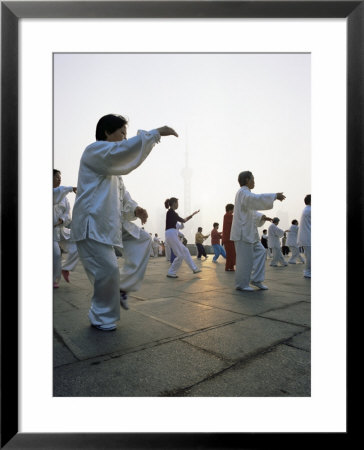 Early Morning T'ai Chi Exercises In Huangpu Park On The Bund, Shanghai, China by Gavin Hellier Pricing Limited Edition Print image
