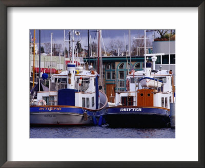Lake Union Boats At Dock, Seattle, Washington, Usa by Lawrence Worcester Pricing Limited Edition Print image
