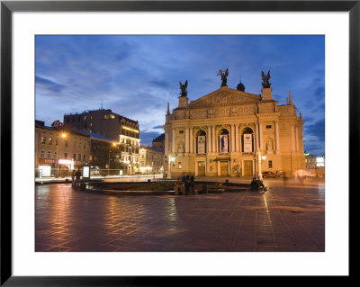 Ivan Franco Opera And Ballet Theatre, Old Town, Lviv, Unesco World Heritage Site, Ukraine, Europe by Chris Kober Pricing Limited Edition Print image
