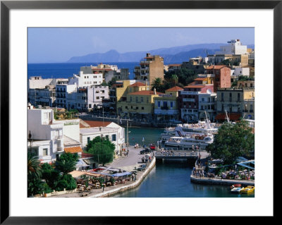 Agios Nikolaos Waterfront And Lake Voulismeni, Agios Nikolaos, Greece by John Elk Iii Pricing Limited Edition Print image