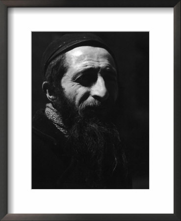 Head Of Middle Aged, Bearded, Jewish Man From Poland In Cap And Jacket by John Phillips Pricing Limited Edition Print image