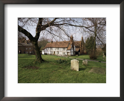 Half Timbered Cottages In The Church Graveyard At Old Hatfield, Hertfordshire, England by Richard Ashworth Pricing Limited Edition Print image