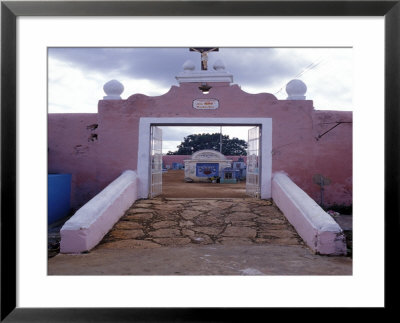 Cemetery Statues, Paintings, Graves, Crosses, And Family Tombs, Yucatan, Mexico by Michele Molinari Pricing Limited Edition Print image