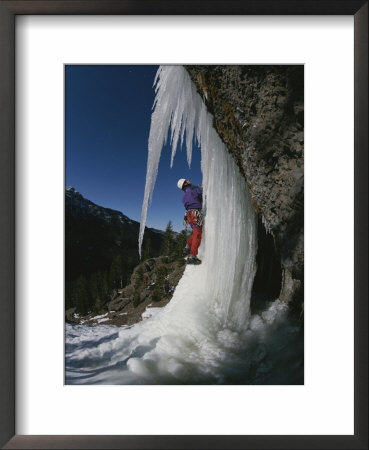 Climbing The Ice At Hyalite Canyon, Montana by Bobby Model Pricing Limited Edition Print image