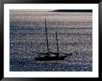 Silhouetted Schooner, Me by Dan Gair Pricing Limited Edition Print image