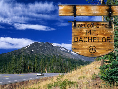 Us Forest Service Sign Welcoming You, Mount Bachelor, Bend, Oregon by David R. Frazier Pricing Limited Edition Print image