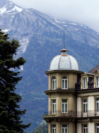 The Lindner Grand Hotel, Beau Rivage Hotel, Interlaken, Switzerland by Robert Eighmie Pricing Limited Edition Print image