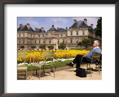 People Relaxing In Chairs In Jardin Du Luxembourg, Paris, France by Glenn Beanland Pricing Limited Edition Print image