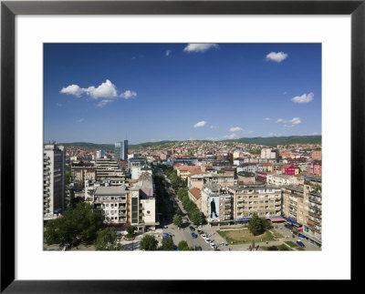 Downtown Aerial View Looking North On Bulevard Mother Teresa, Prishtina, Kosovo, Serbia by Walter Bibikow Pricing Limited Edition Print image
