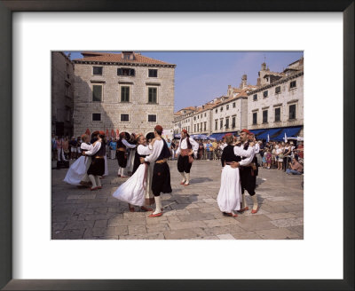 Tourist Board Folk Dancers In Lusa Square, Dubrovnik, Dalmatia, Croatia by Peter Higgins Pricing Limited Edition Print image