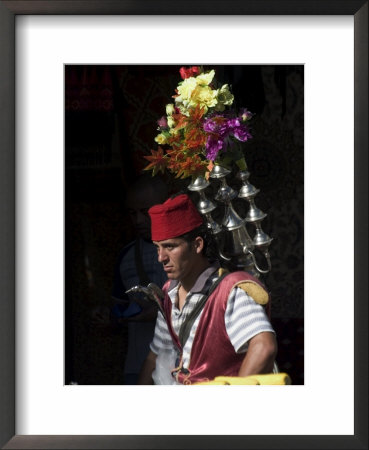 Man Selling Tea In Traditional Costume, Old Walled City, Jerusalem, Israel, Middle East by Christian Kober Pricing Limited Edition Print image