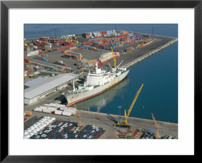 Container Terminal And Cargo Ship, Salerno, Campania, Italy, Mediterranean by Robert Francis Pricing Limited Edition Print image