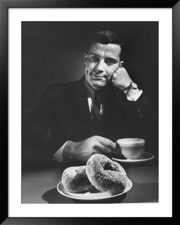 Local Man With Donuts And Coffee by Ralph Morse Pricing Limited Edition Print image