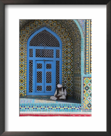 Pilgrim Sits In A Niche At The Shrine Of Hazrat Ali, Mazar-I-Sharif, Afghanistan by Jane Sweeney Pricing Limited Edition Print image
