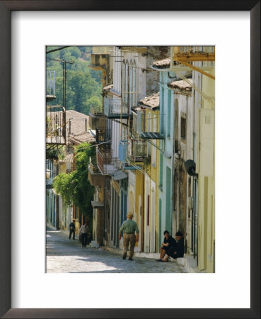 Cobbled Street In Aghiasos, Lesbos, Eastern Islands, Greece, Europe by David Beatty Pricing Limited Edition Print image