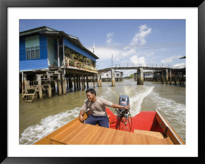 Floating Village Water Taxi, Kampong Ayer Water Village, Bandar Seri Begawan, Brunei by Holger Leue Pricing Limited Edition Print image