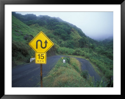 Traffic Sign On The Kahekili Highway North Shore, Hawaii by Rich Reid Pricing Limited Edition Print image