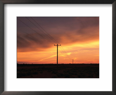 Outback Power Lines At Sunset, New South Wales, Australia by Angus Oborn Pricing Limited Edition Print image