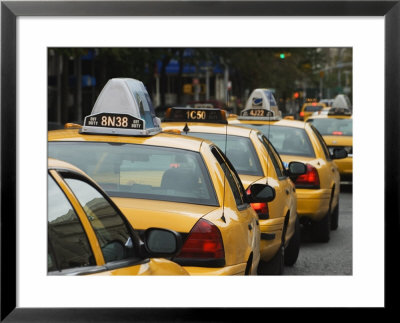 Taxi Cabs, Manhattan, New York City, New York, Usa by Amanda Hall Pricing Limited Edition Print image
