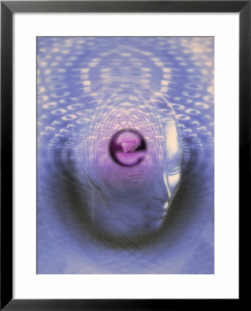 Digital Man In Cyberspace With Binary Code by Carol & Mike Werner Pricing Limited Edition Print image