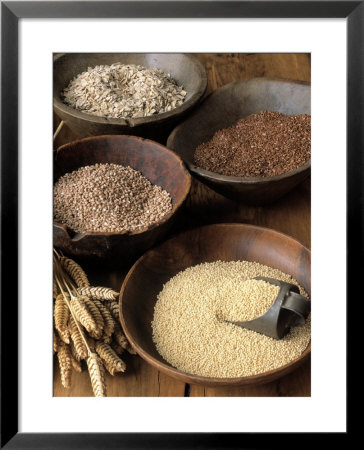 Assorted Grains In Wooden Bowls by Beatriz Da Costa Pricing Limited Edition Print image