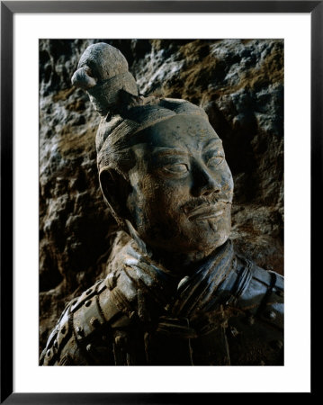 Close View Of The Head Of One Of The Terra-Cotta Warriors by O. Louis Mazzatenta Pricing Limited Edition Print image