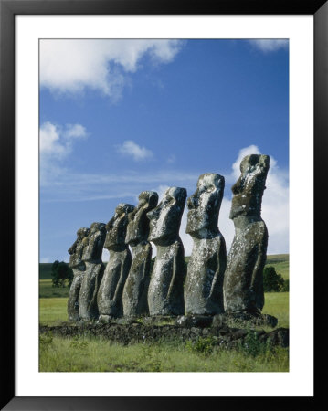 Row Of Moai Under A Clouded Sky by Richard Nowitz Pricing Limited Edition Print image