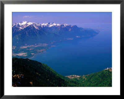 Montreux, Lake Geneva And French Alps From Rochers De Naye, Montreux, Vaud, Switzerland by Glenn Van Der Knijff Pricing Limited Edition Print image