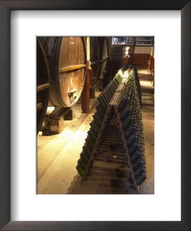 Oak Aging Vats And Pupitres For Fermenting Sparkling Wine, Bodega Pisano Winery, Progreso, Uruguay by Per Karlsson Pricing Limited Edition Print image