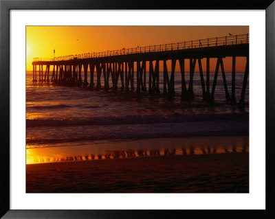 Golden Sun Sets Over The Water And Pier At Hermosa Beach by Christina Lease Pricing Limited Edition Print image