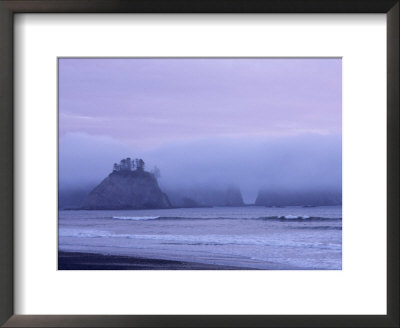 Fog Rolls In Over Rock Formations On The Olympic Coast, Washington by Kenneth Garrett Pricing Limited Edition Print image