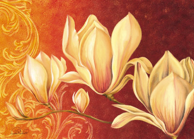 Terracotta Magnolia Swirl by Nicola Rabbett Pricing Limited Edition Print image